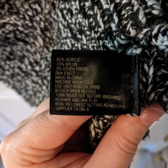 Worthington Black and White Crew Neck Sweater - Picture 5 of 5